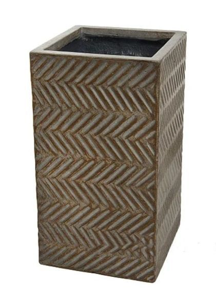 Кашпо Nobilis Marco "Fishbone fossil wood Column" (файкостоун), 25х25хH45 см