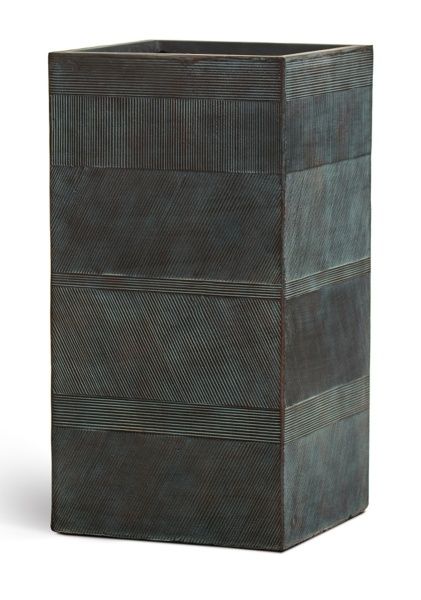 Кашпо TREEZ ERGO, Graphics, Высокий куб, Окись с медной патиной