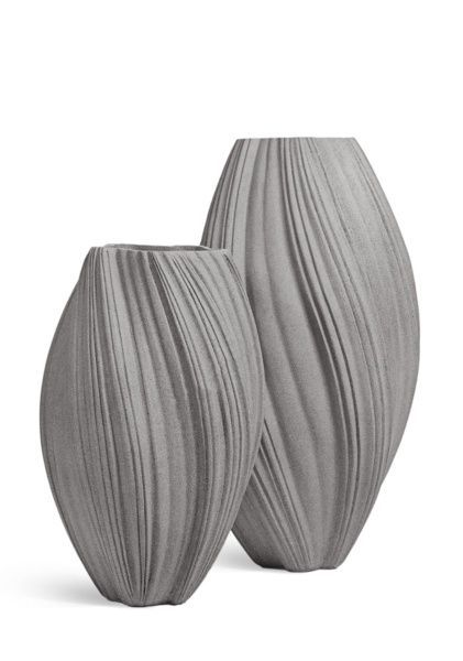 Кашпо TREEZ Effectory, Dune, Высокая дизайн-ваза, Дымчато-серый песок