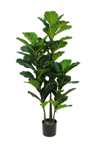 Дерево искусственное в кашпо "Фикус Лирата", Н133 см, 59 листьев