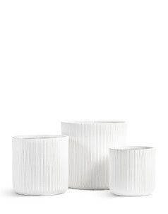 Кашпо TREEZ ERGO, Средний цилиндр, Белый камень