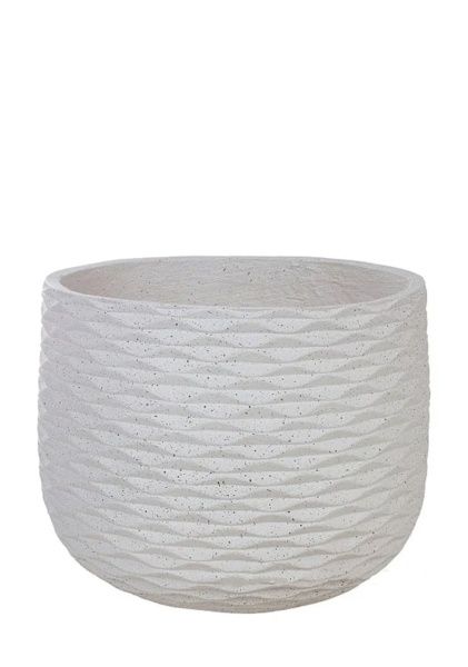 Кашпо Nobilis Marco "Cells white Jar" (файберклэй), D50хH40 см