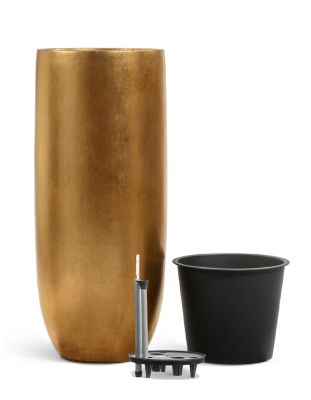 Кашпо TREEZ Effectory, Metal, Высокий округлый конус, Сусальное золото