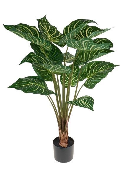 Растение искусственное в кашпо "Калатея", H100 см, 15 веток