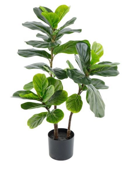 Дерево искусственное в кашпо "Фикус Лирата люкс", Н90 см, 35 листьев