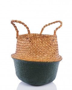 Корзина большая зеленый/крафт