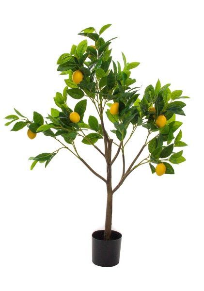 Дерево искусственное в кашпо "Лимон", H90 см