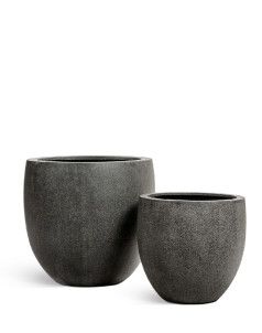Кашпо TREEZ Effectory, Большой округлый конус, Тёмно-серый камень
