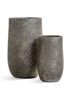 Кашпо TREEZ ERGO, Высокая чаша, Серебро с золотой патиной