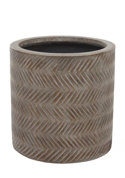 Кашпо Nobilis Marco "Fishbone fossil wood Cylinder" (файкостоун), D30хH30 см
