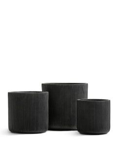 Кашпо TREEZ ERGO, Средний цилиндр, Антрацит