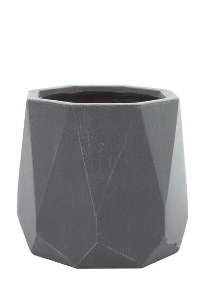 Кашпо Nobilis Marco "Diamond white grey Prizm" (файкостоун), D32,5хH28 см