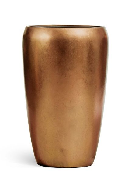 Кашпо TREEZ Effectory, Metal, Высокий округлый конус, Тёмное матовое золото