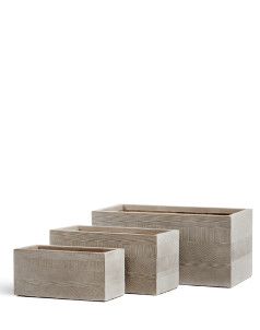 Кашпо TREEZ ERGO, Низкий прямоугольник, Капучино