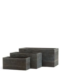 Кашпо TREEZ ERGO, Низкий прямоугольник, Окись с медной патиной