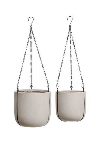 Кашпо TREEZ Effectory, Beton, Чаша подвесная, Белый песок