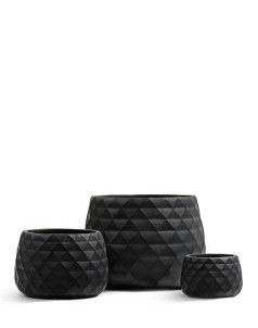 Кашпо TREEZ ERGO, Низкая чаша, Антрацит