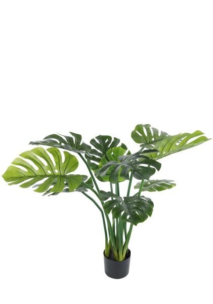 Растение искусственное в кашпо "Монстера люкс", H100 см, 10 листьев