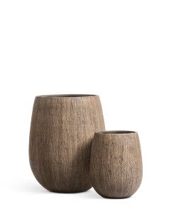 Кашпо TREEZ Effectory, Округлая чаша, Светлый дуб