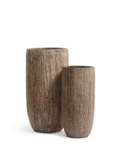 Кашпо TREEZ Effectory, Высокий округлый конус, Светлый дуб