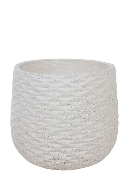 Кашпо Nobilis Marco "Cells white Jar" (файберклэй), D40хH35 см