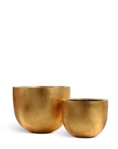 Кашпо TREEZ Effectory, Низкая конус-чаша, Сусальное золото