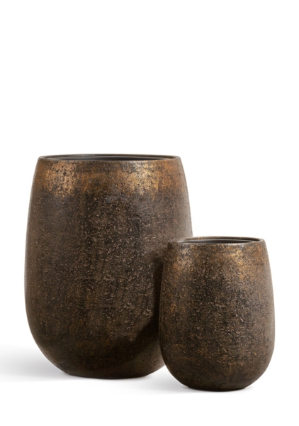 Кашпо TREEZ Effectory, Округлая чаша с золотой патиной