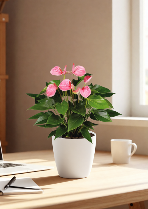 Антуриум Андрианум розовый 17/60 см в CLASSICO LS 21