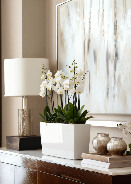 Орхидея Фаленопсис белая 4 ствола 15/75 см