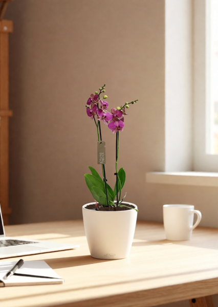 Орхидея Фаленопсис темно-фиолетовая 12/60 см