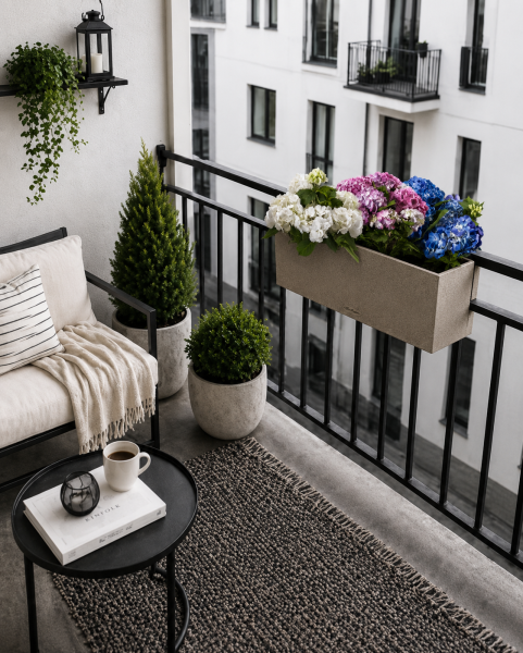 Гортензия Цветной Микс в BALCONERA Stone 50