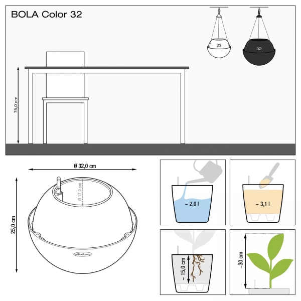 Lechuza Bola Color подвесное 32х25