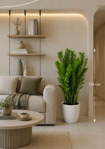 Замиокулькас Замиофолия 15+ веток (decorum) d37 см h110 см
