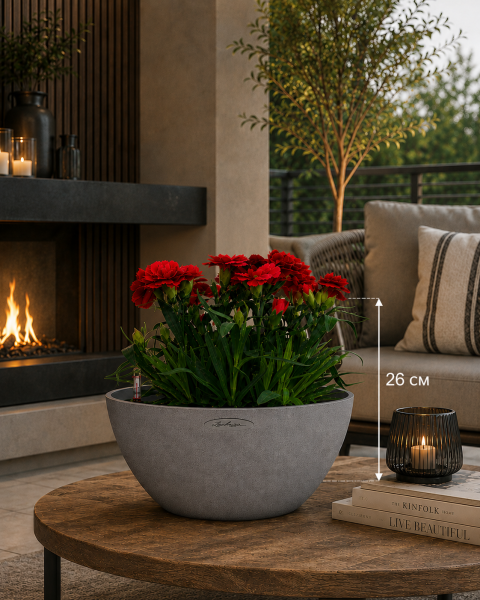 Гвоздика Оскар 12/25 см в CUBETO Stone 30х13 см Гвоздика Оскар 12/25 см в CUBETO Stone 30х13 см