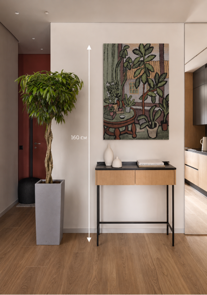 Фикус Амстел Кинг переплетенный 35/160 см в CANTO STONE HIGH 40 Фикус Амстел Кинг переплетенный 35/160 см в CANTO STONE HIGH 40