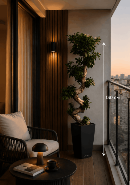 Фикус Микрокарпа Гинсенг 40/130 см в CUBICO 50